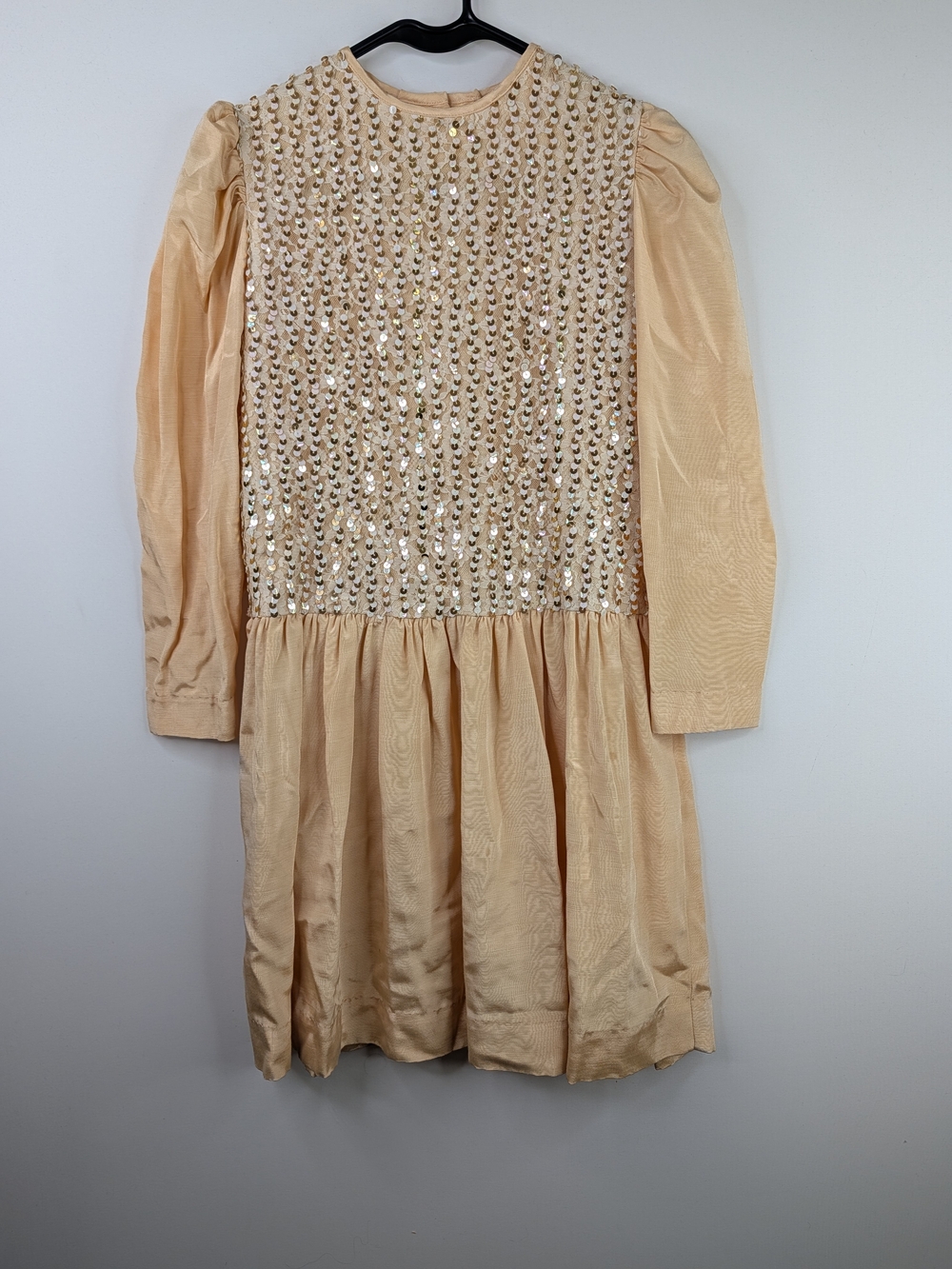 Yves Saint Laurent Sequin Mini Dress in Gold Size Small